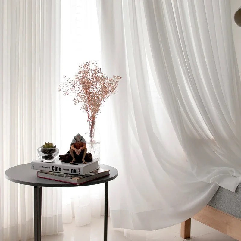 Linen Curtain Eyelet - 우아한 슈퍼 소프트 크림 화이트 창