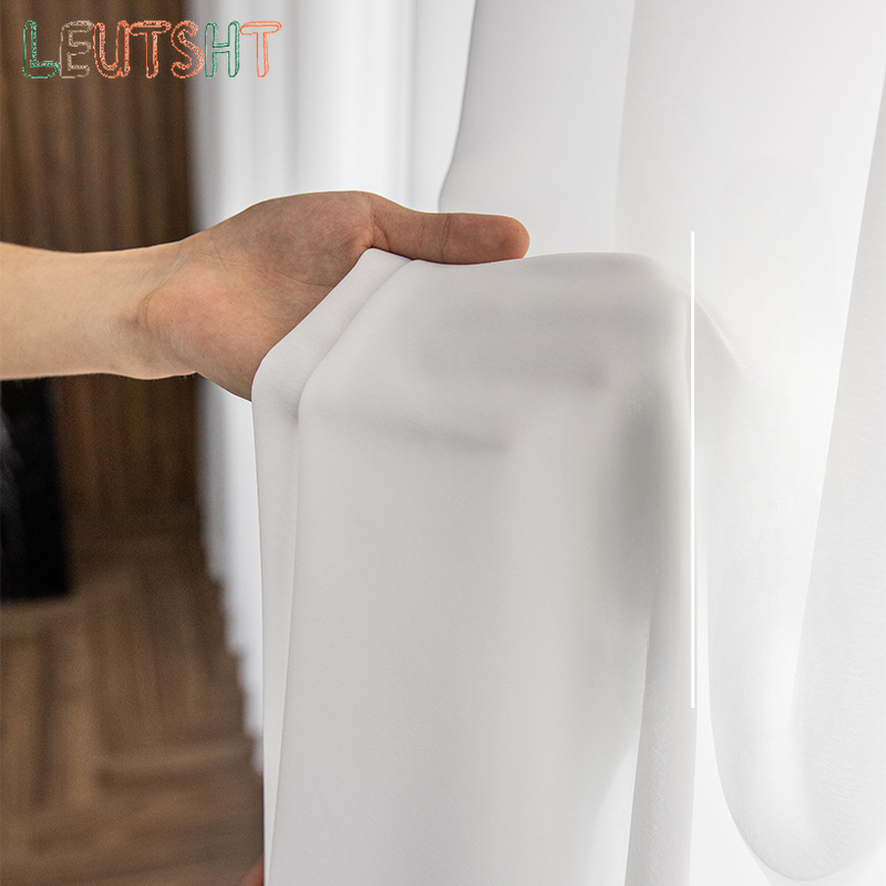 Linen Curtain Eyelet - 사용자 정의 크기 1PC 화이트 튤