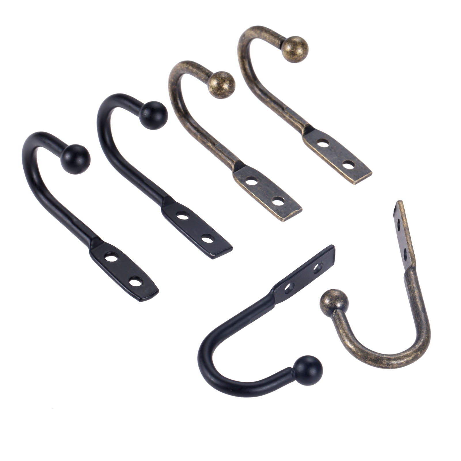 Antique Brass Hook - 5pcs 빈티지 블랙/골동품 청동 후크 벽