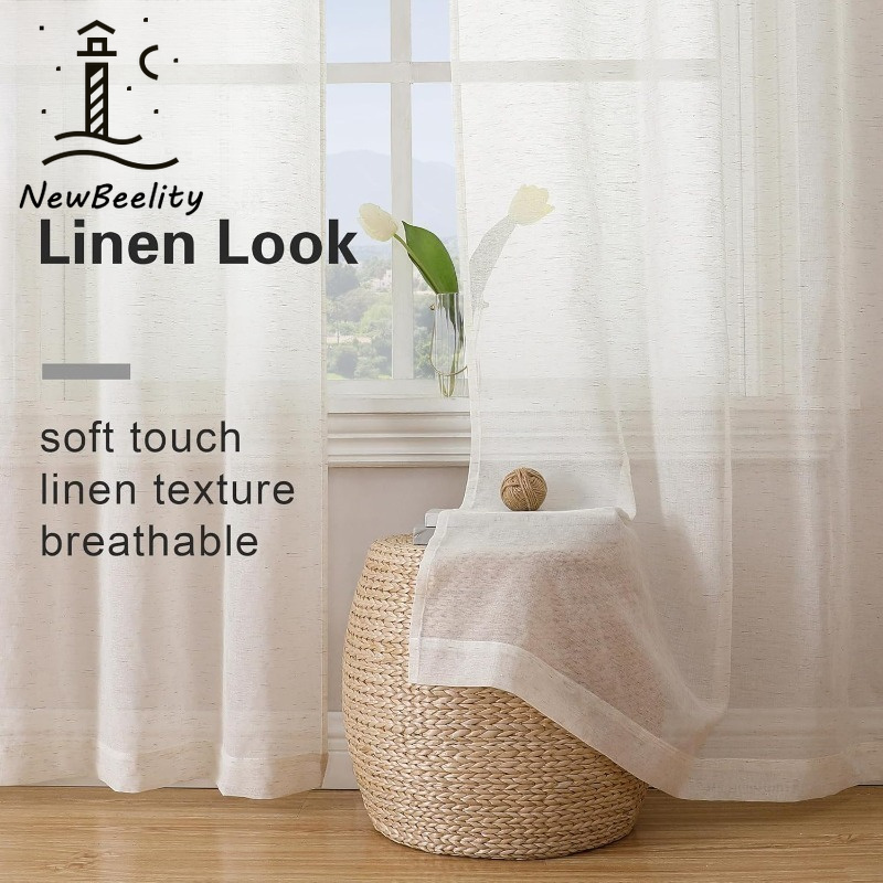 Linen Curtain Eyelet - 린넨 질감의 튤 S 폴드 시어