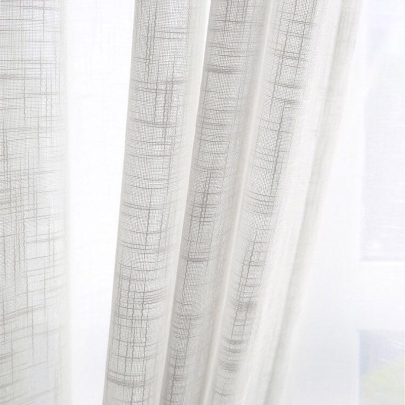 Linen Curtain Eyelet - 4가지 스타일 크림 화이트 린넨 느낌의