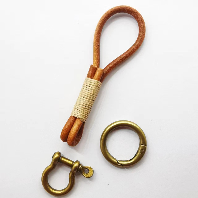 가죽 끈 고리 레트로 소가죽 남성용 키체인 빈티지 로프 - Antique Brass Hook 리뷰 및 가격