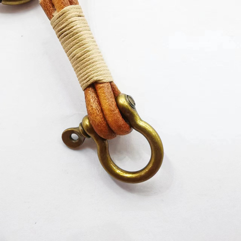 가죽 끈 고리 레트로 소가죽 남성용 키체인 빈티지 로프 - Antique Brass Hook 리뷰 및 가격
