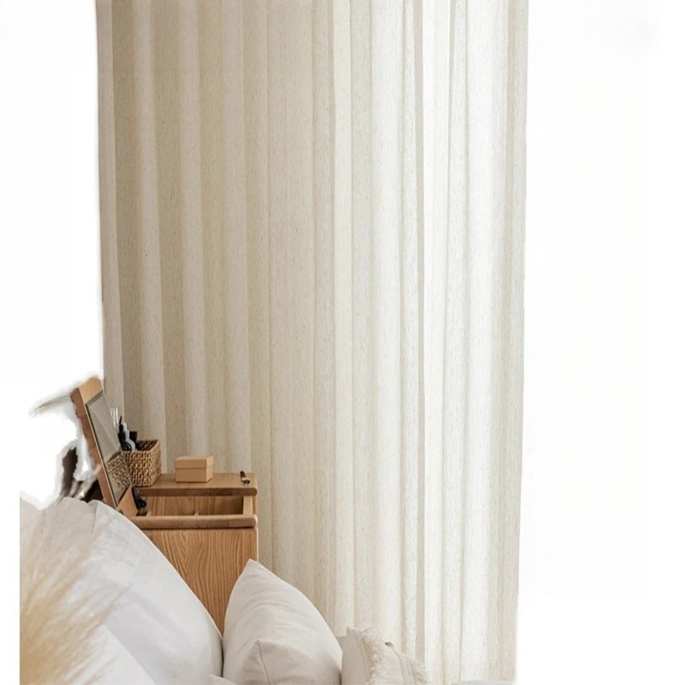 린넨 느낌 베이지 시어 커튼 (거실용) 튤 고급 커튼  - Linen Curtain Eyelet 리뷰 및 가격