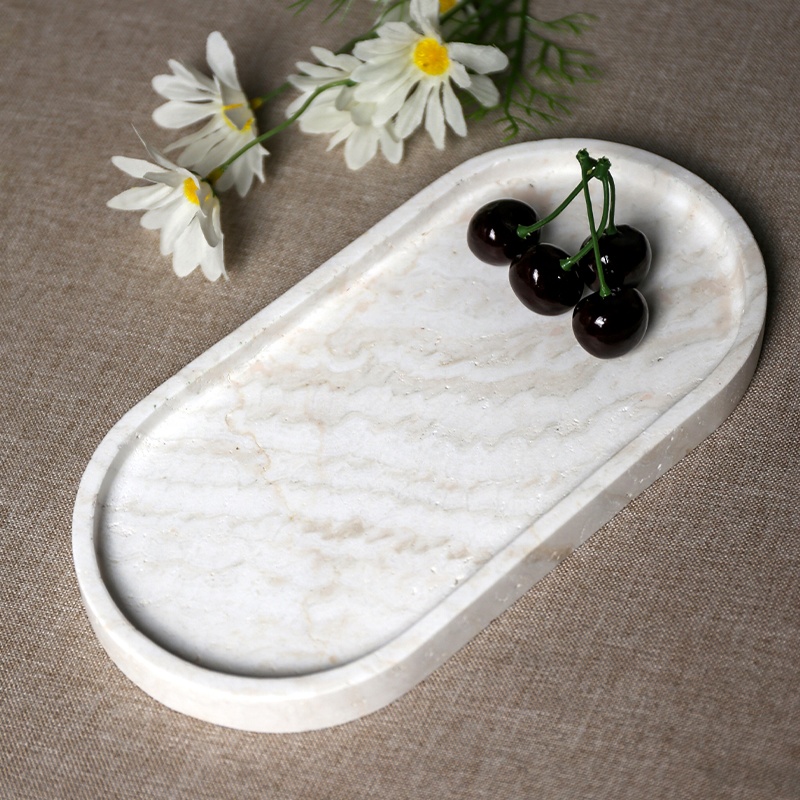 공장에서 직접 배송하는 북유럽 스타일의 흰색 천연 트라 - Travertine Tray Oval 리뷰 및 가격