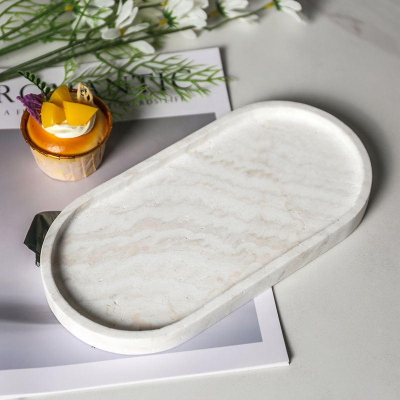 공장에서 직접 배송하는 북유럽 스타일의 흰색 천연 트라 - Travertine Tray Oval 리뷰 및 가격