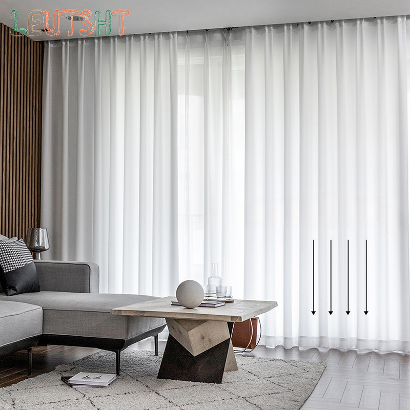 사용자 정의 크기 1PC 화이트 튤 쉬폰 쉬어 윈도우  - Linen Curtain Eyelet 리뷰 및 가격