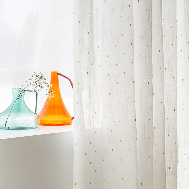 거실용 다채로운 포인트 크림 화이트 창문 커튼, 여아  - Linen Curtain Eyelet 리뷰 및 가격