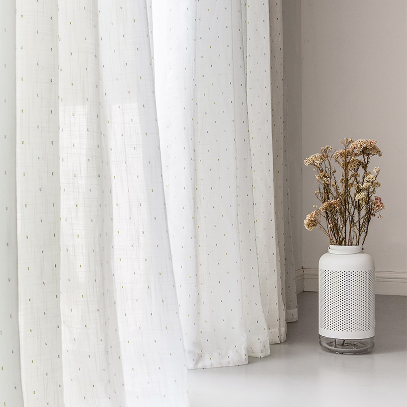 거실용 다채로운 포인트 크림 화이트 창문 커튼, 여아  - Linen Curtain Eyelet 리뷰 및 가격
