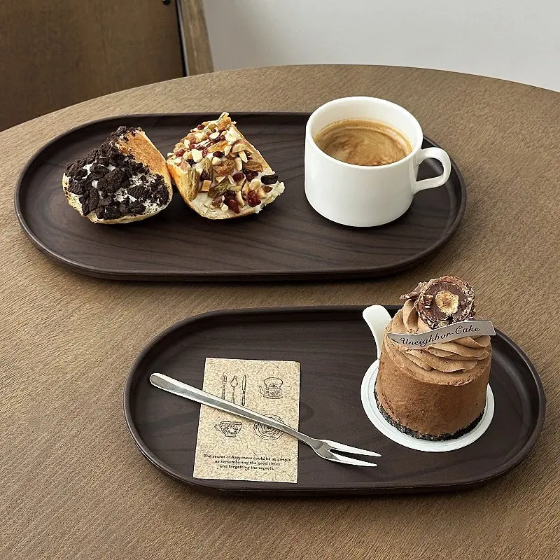 호두나무 무늬 타원형 트레이 다용도 서빙 접시 (커피, - Travertine Tray Oval 리뷰 및 가격