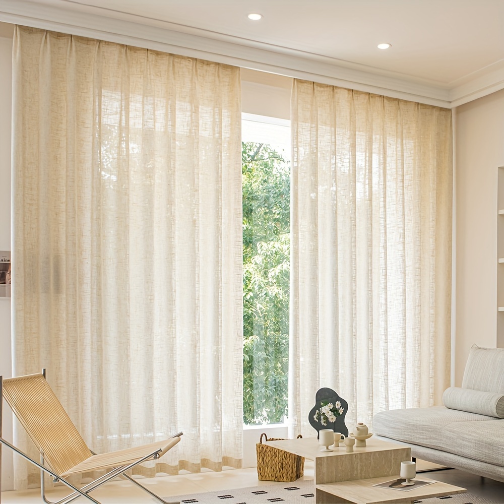 1개 미니멀리스트 두꺼운 창문 커튼, 거실, 침실, 식 - Linen Curtain Eyelet 리뷰 및 가격