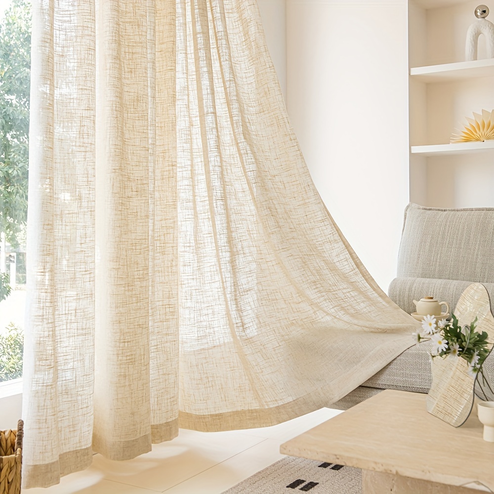 1개 미니멀리스트 두꺼운 창문 커튼, 거실, 침실, 식 - Linen Curtain Eyelet 리뷰 및 가격