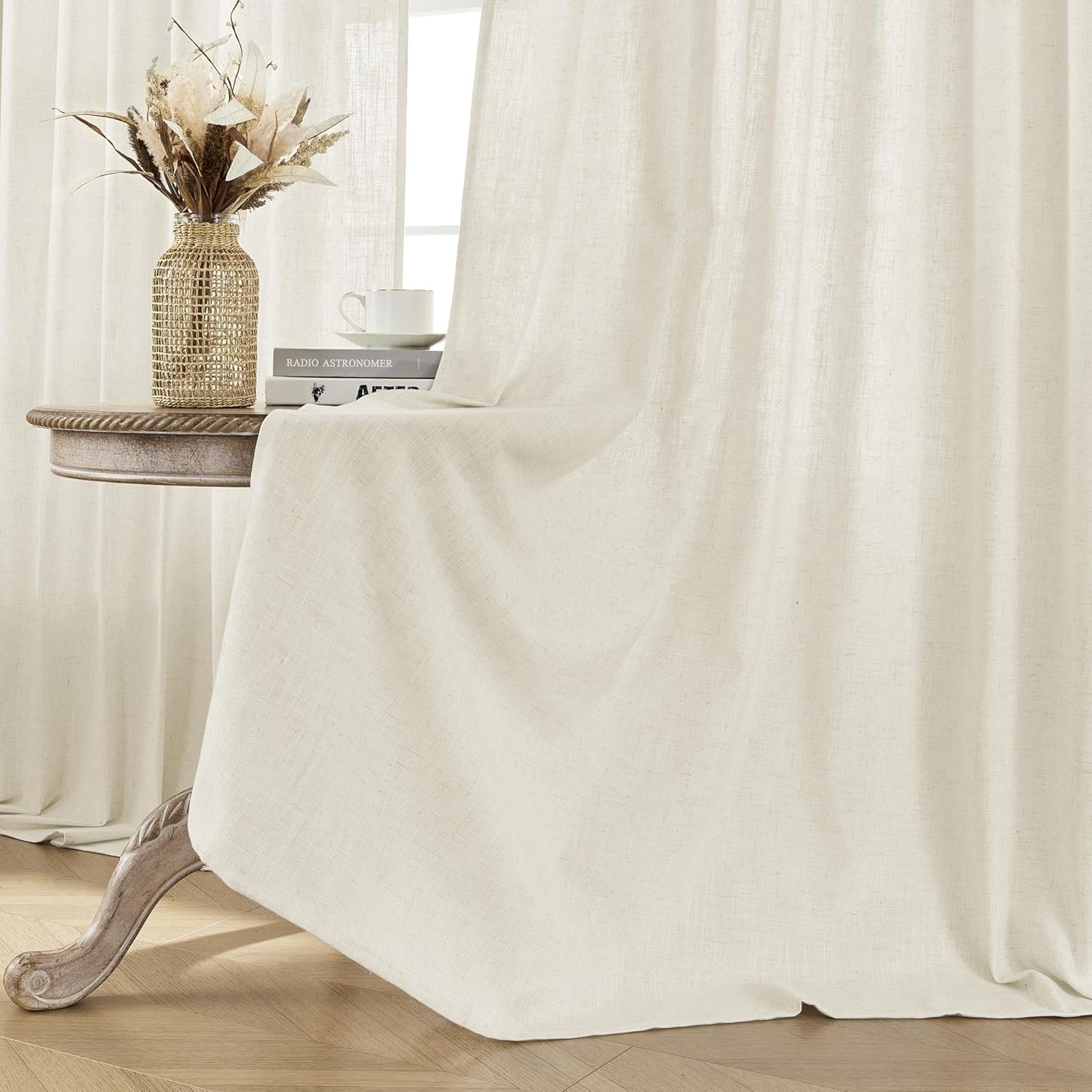 1 패널 세트 리넨 커튼 84인치 길이 아이보리 라이트 - Linen Curtain Eyelet 리뷰 및 가격