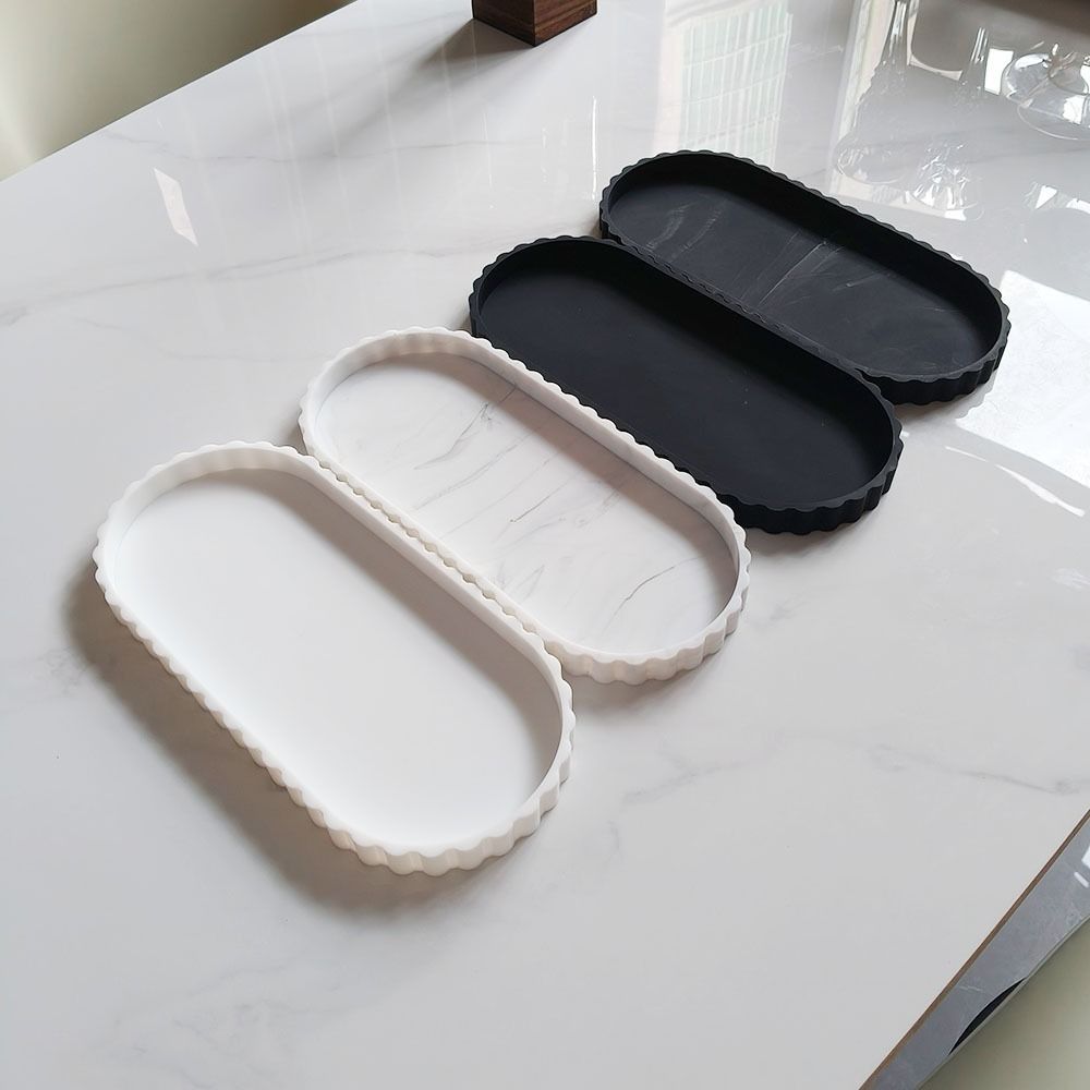 실리콘 타원형 수납 트레이 웨이브 엣지 장식 레이스 타 - Travertine Tray Oval 리뷰 및 가격
