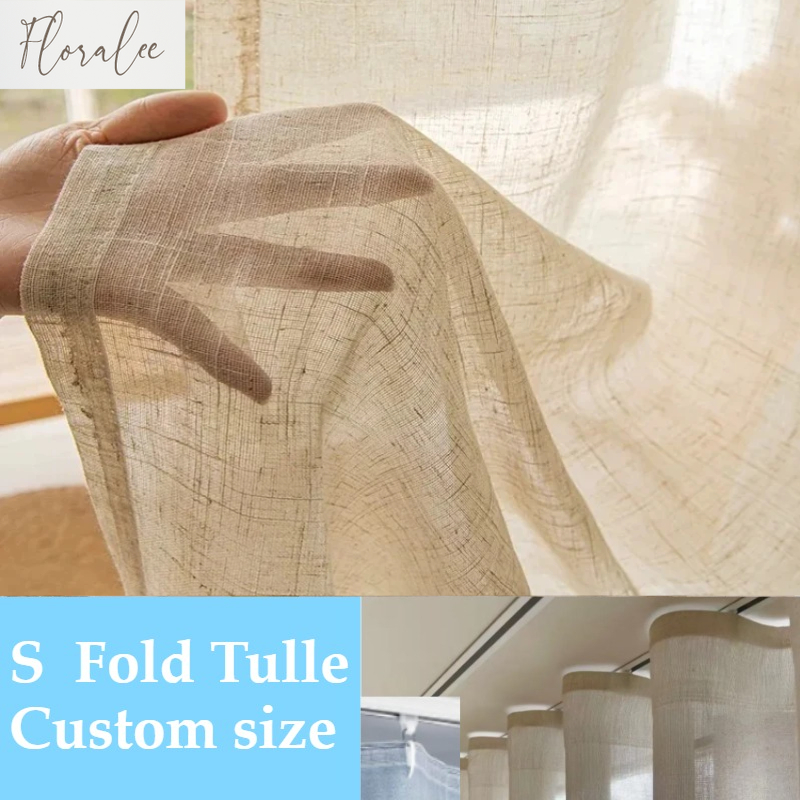 맞춤형 사이즈 화이트 튤 베이지 린넨 느낌 시어 커튼  - Linen Curtain Eyelet 리뷰 및 가격