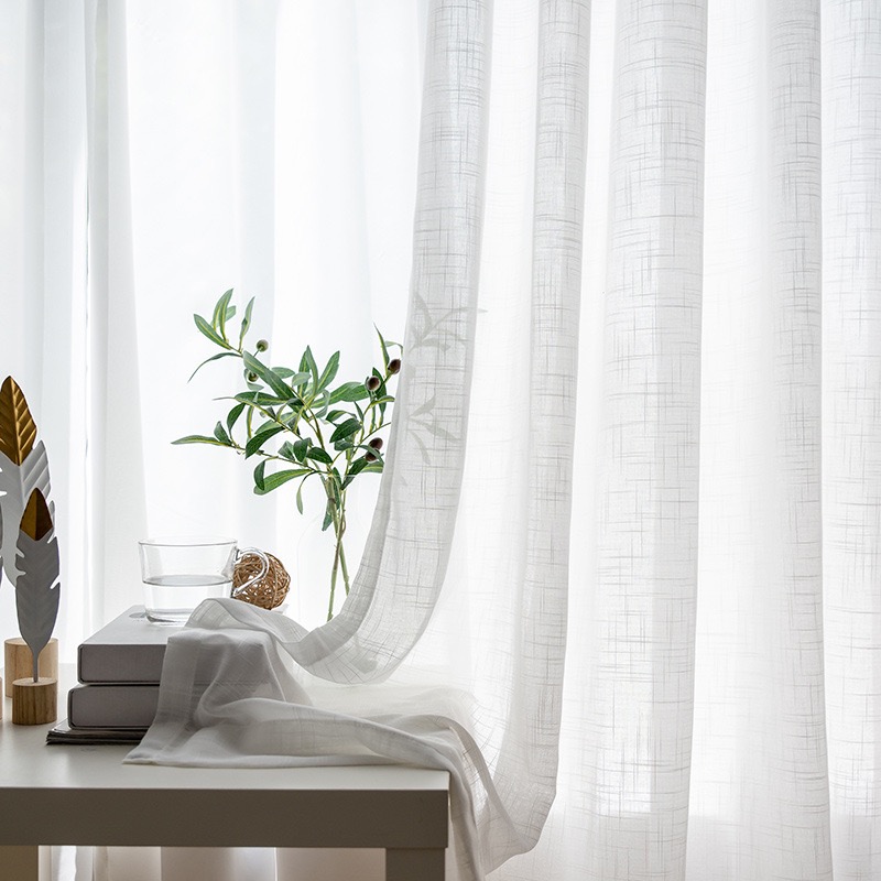4가지 스타일 크림 화이트 린넨 느낌의 스트라이프 윈도 - Linen Curtain Eyelet 리뷰 및 가격