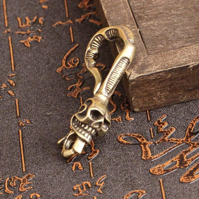 1개 황동 키체인 해골 모양 허리 고리 버클 자동차 키 - Antique Brass Hook 리뷰 및 가격