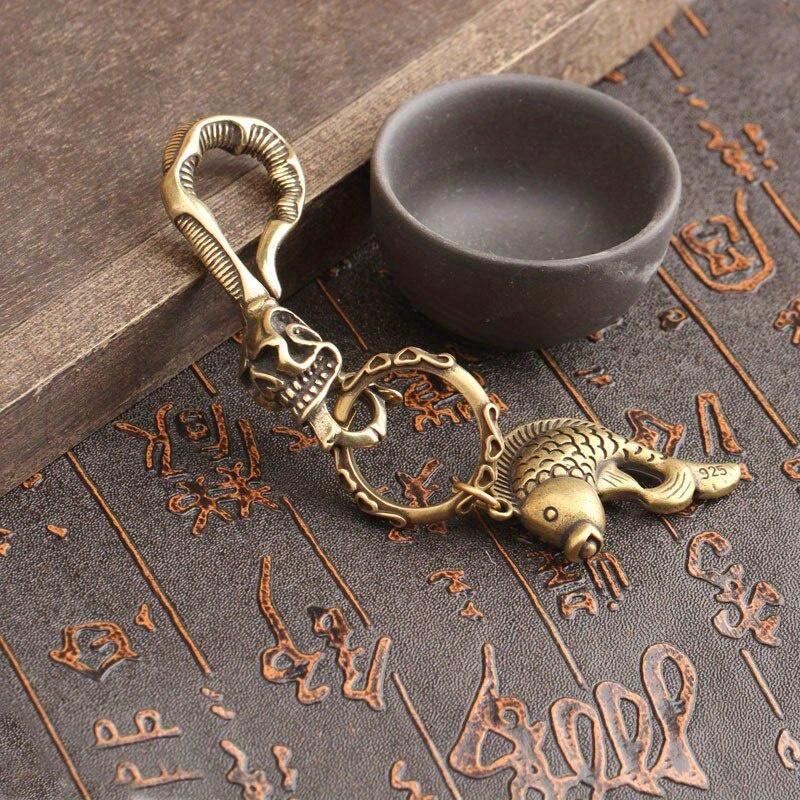 1개 황동 키체인 해골 모양 허리 고리 버클 자동차 키 - Antique Brass Hook 리뷰 및 가격