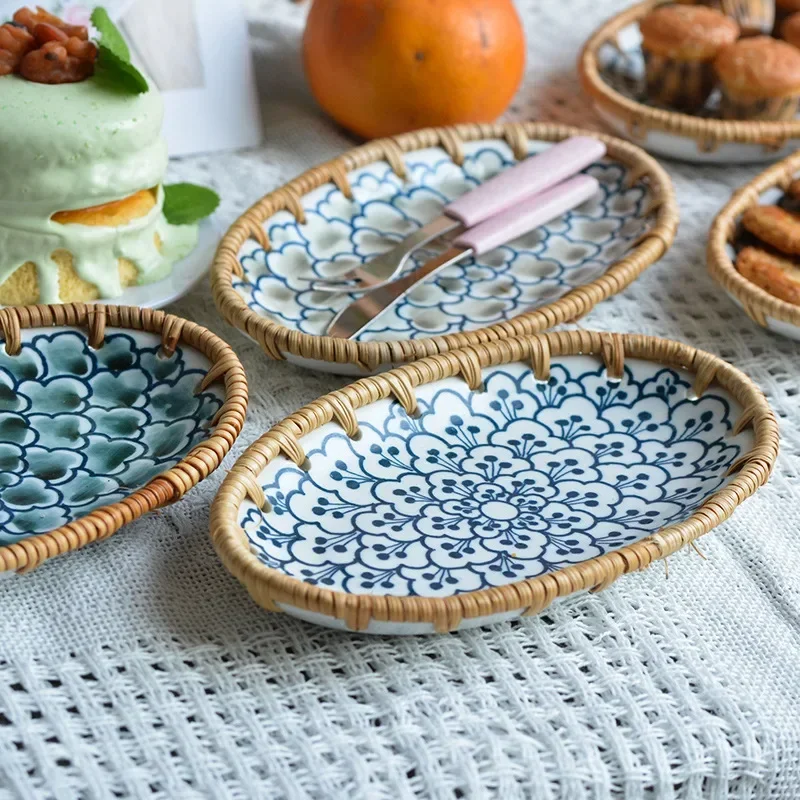 일본산 라탄 직조 세라믹 과일 트레이, 다용도 건과일  - Travertine Tray Oval 리뷰 및 가격