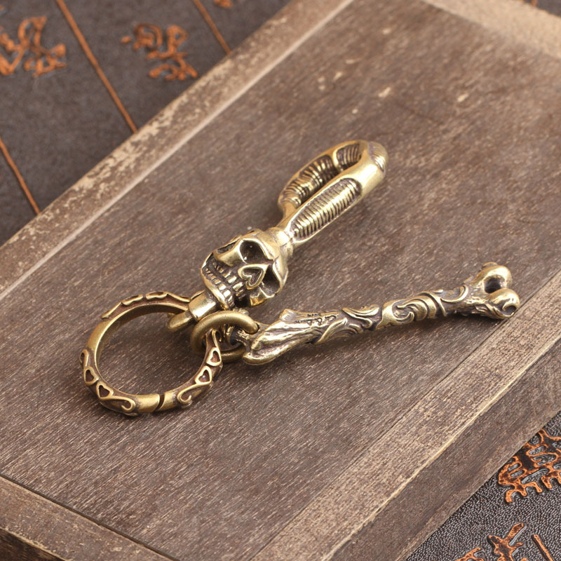 황동 키체인 해골 헤드 허리 고리 버클 열쇠고리 자동차 - Antique Brass Hook 리뷰 및 가격